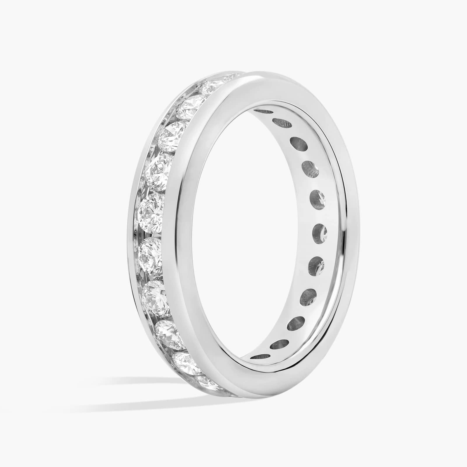 Channel Set Round Diamond Eternity Ring In 14K White Gold (1 1/2 Ct. tw. - H-I / SI1-SI2) 2