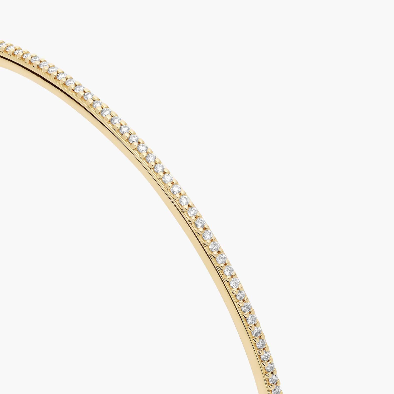 Stackable Pavé Diamond Bangle in 18k Yellow Gold (1 ct. tw.) 2