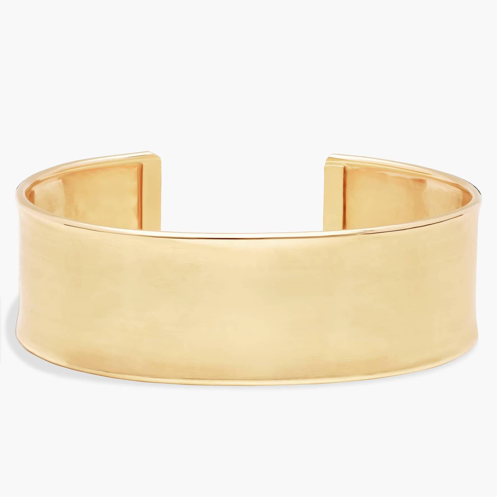 Satin Cuff Bracelet in 14k Italian Yellow Gold (19 mm)