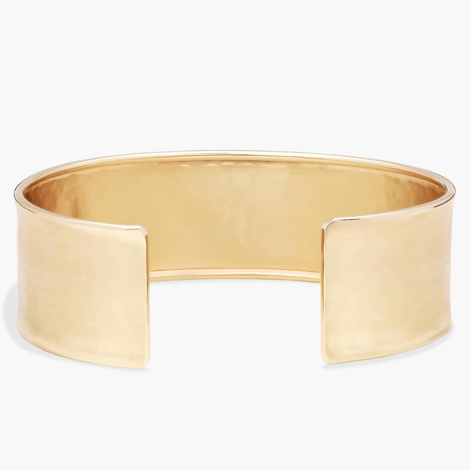 Satin Cuff Bracelet in 14k Italian Yellow Gold (19 mm) 2