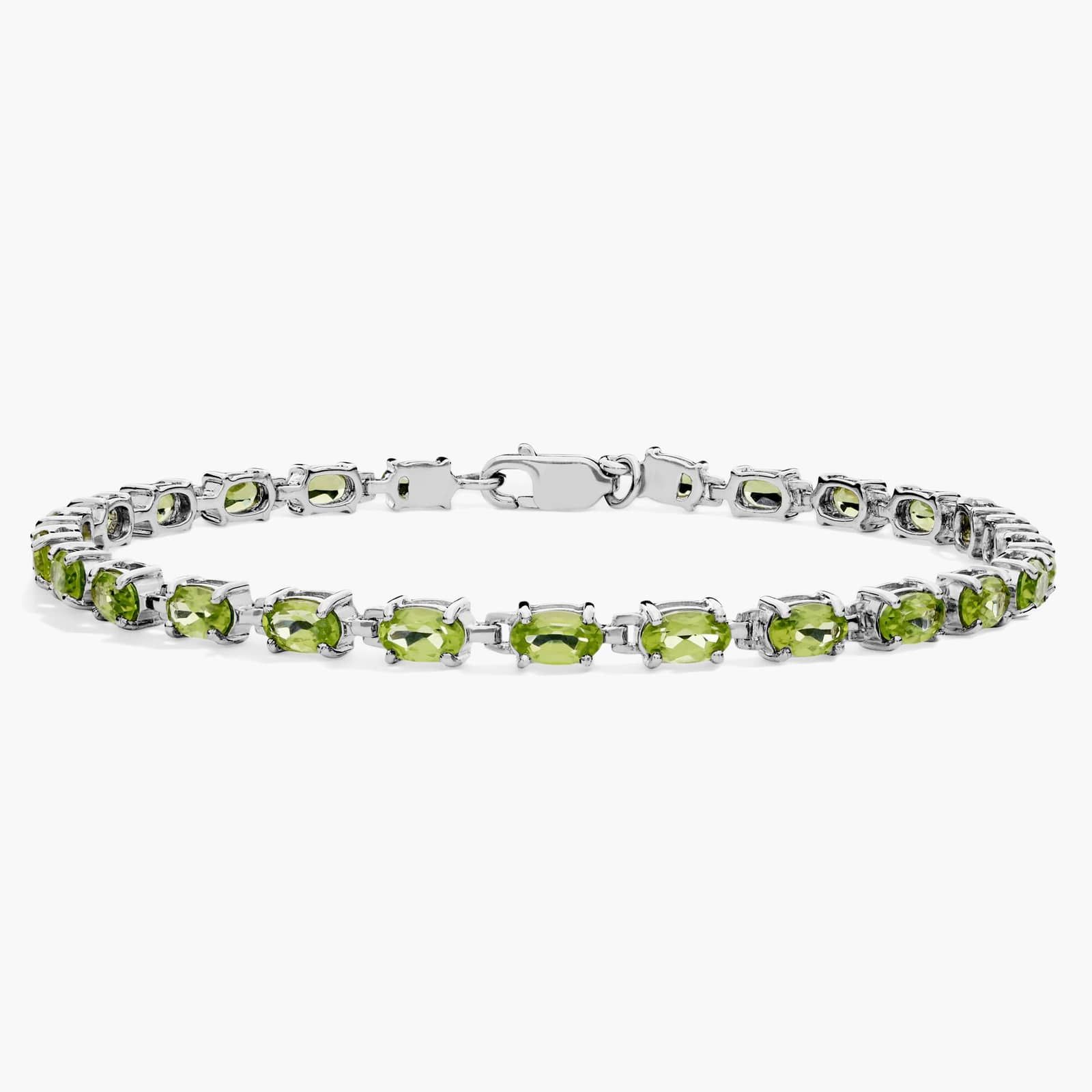Petite Peridot Oval Bracelet in Sterling Silver (5x3mm)