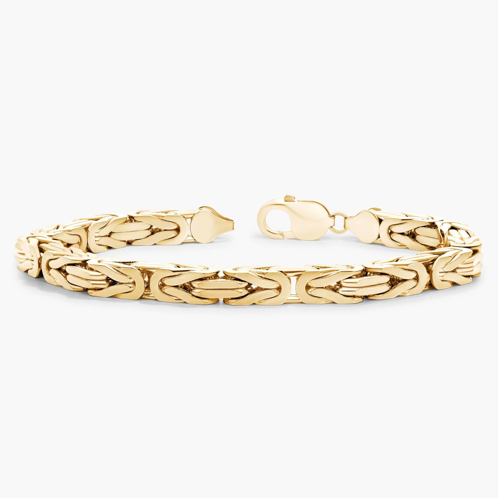 8" Byzantine Chain Bracelet in 14k Yellow Gold (6.5 mm) 2