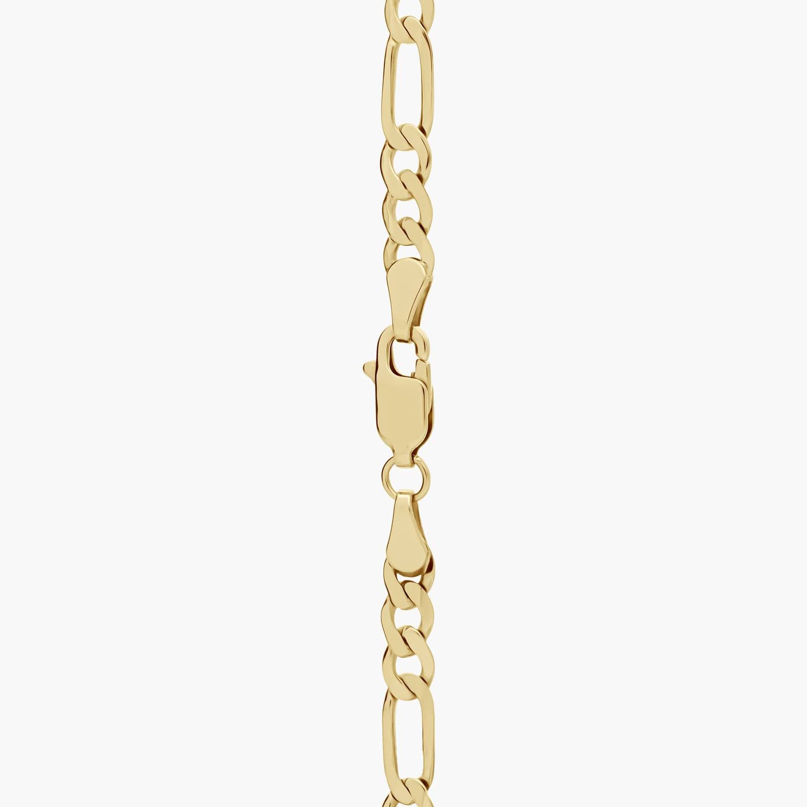 8" Flat Figaro Chain Bracelet in 14k Yellow Gold (4 mm) 2