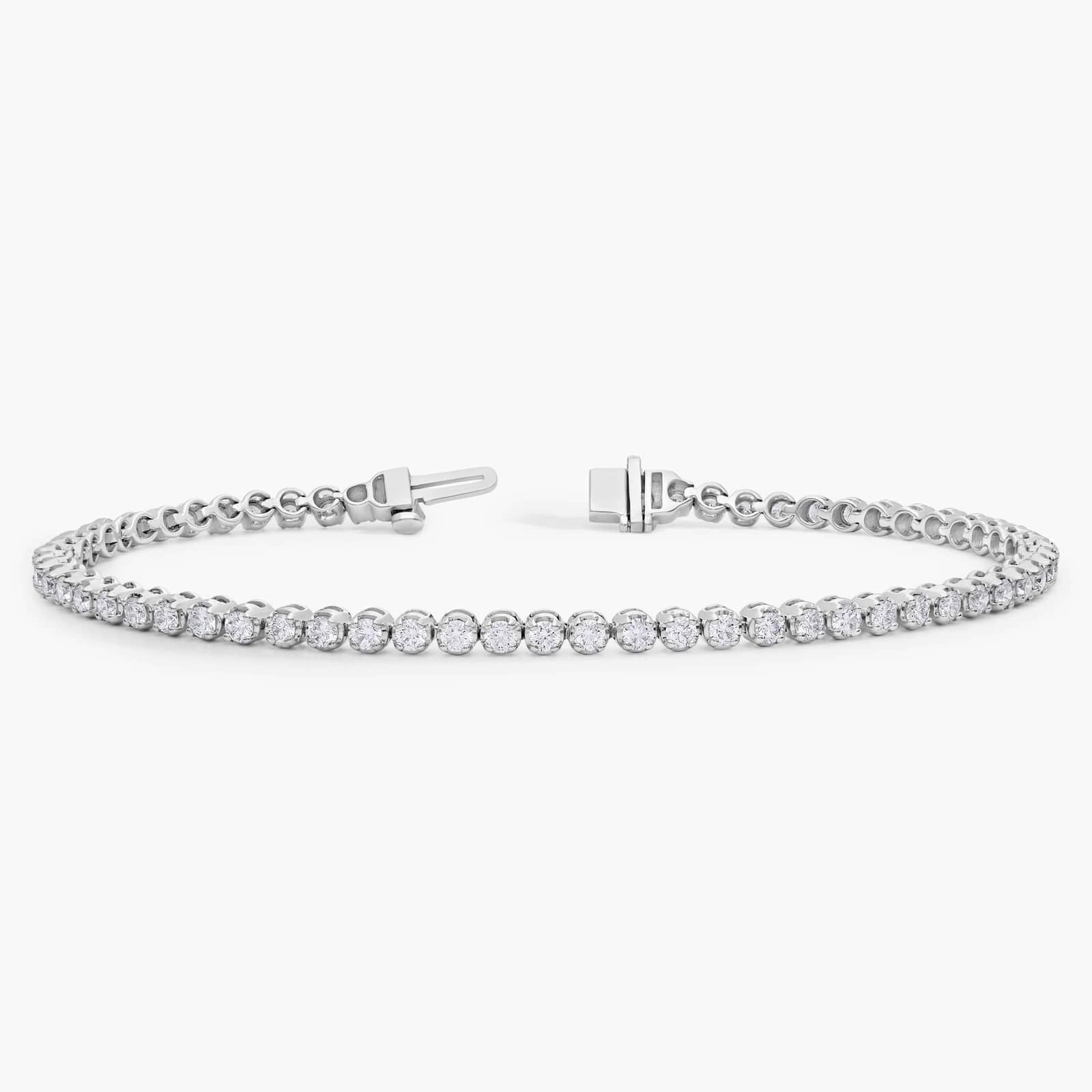 7 " Four Prong Diamond Tennis Bracelet In 14K White Gold (2 Ct. tw. - H-I / SI1-SI2) 2