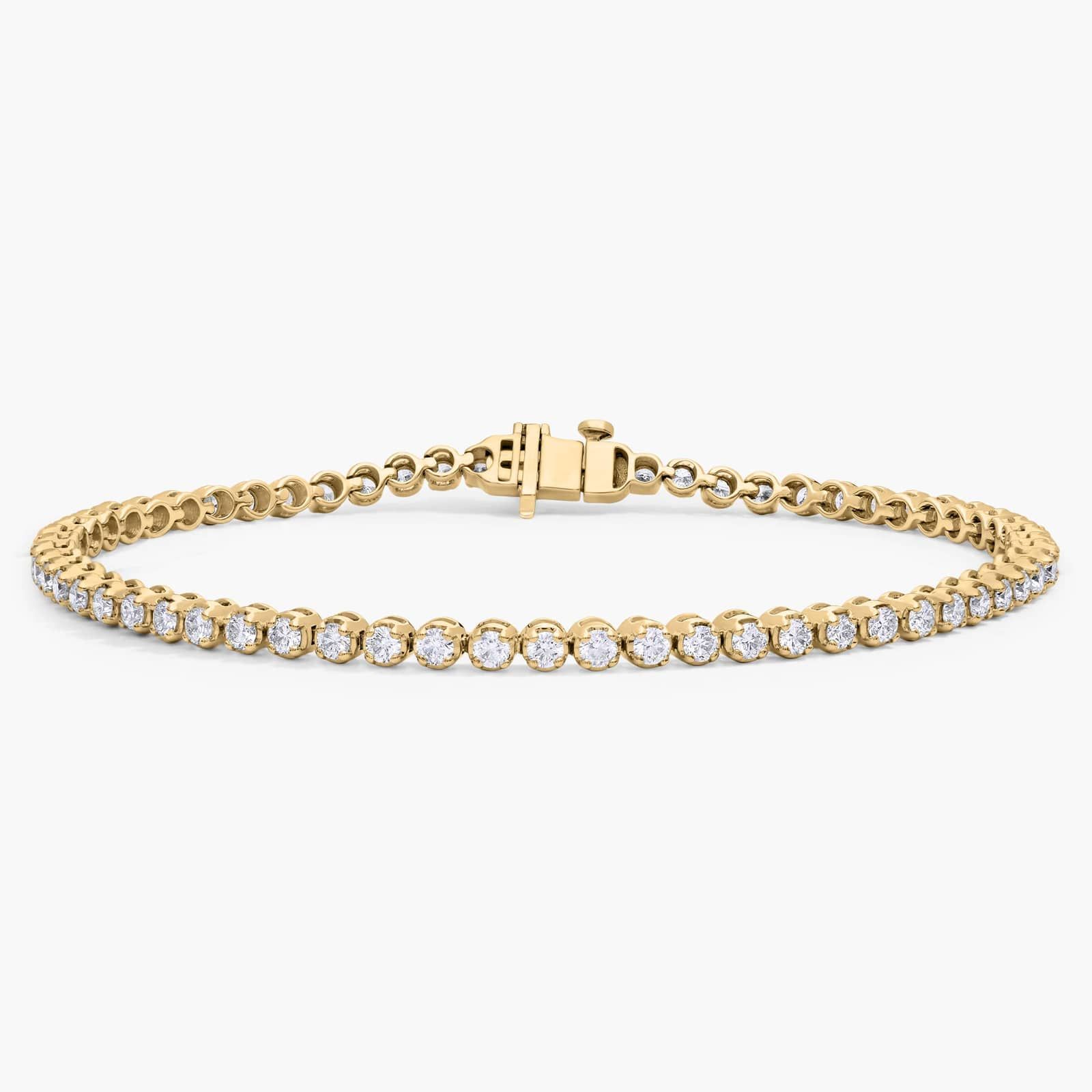 7 " Four Prong Diamond Tennis Bracelet In 14K Yellow Gold (2 Ct. tw. - H-I / SI1-SI2)