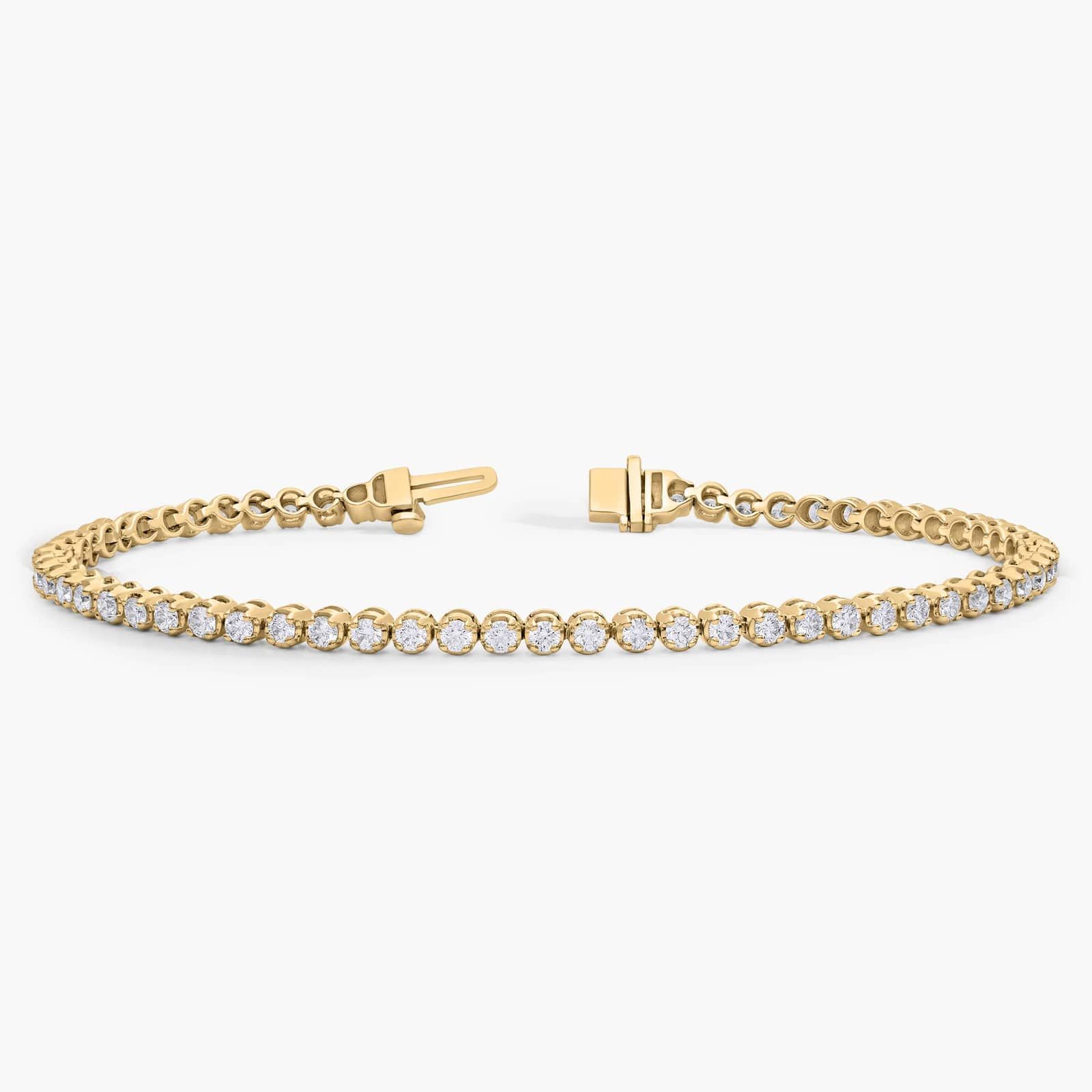 7 " Four Prong Diamond Tennis Bracelet In 14K Yellow Gold (2 Ct. tw. - H-I / SI1-SI2) 2