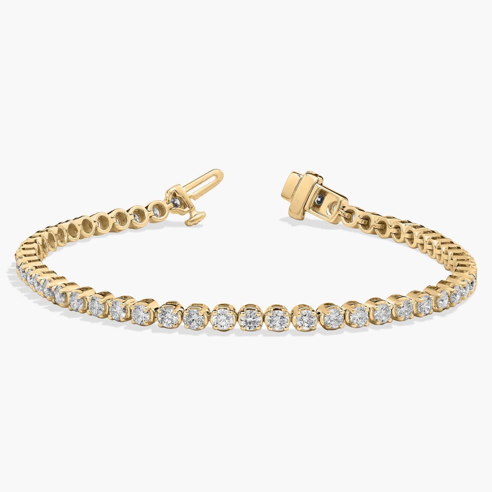 7 " Four Prong Lab-Grown Diamond Tennis Bracelet In 14K Yellow Gold (3 Ct. tw. - F-G / VS2-SI1) 2