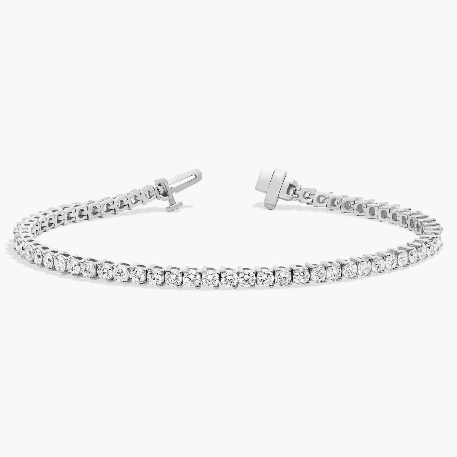 7 " Two-Prong Lab Grown Diamond Tennis Bracelet In 14K White Gold (5 Ct. tw. - F-G / VS2-SI1) 2
