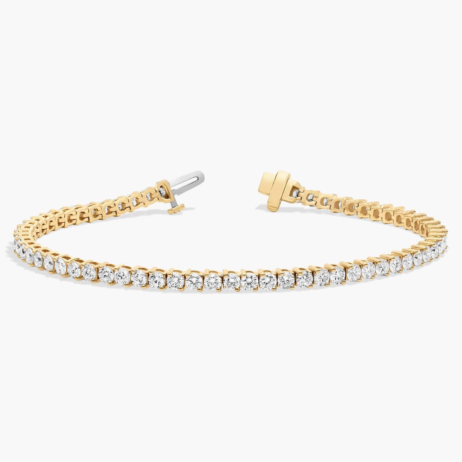 7 " Two-Prong Lab Grown Diamond Tennis Bracelet In 14K Yellow Gold (5 Ct. tw. - F-G / VS2-SI1) 2