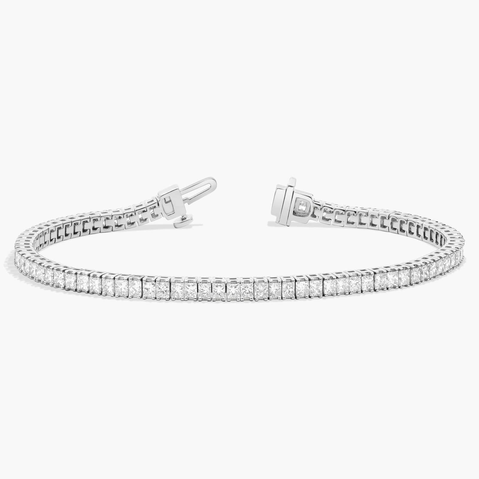 7 " Princess Cut Lab Grown Diamond Tennis Bracelet In 14K White Gold (5 Ct. tw. - F-G / VS2-SI1) 2