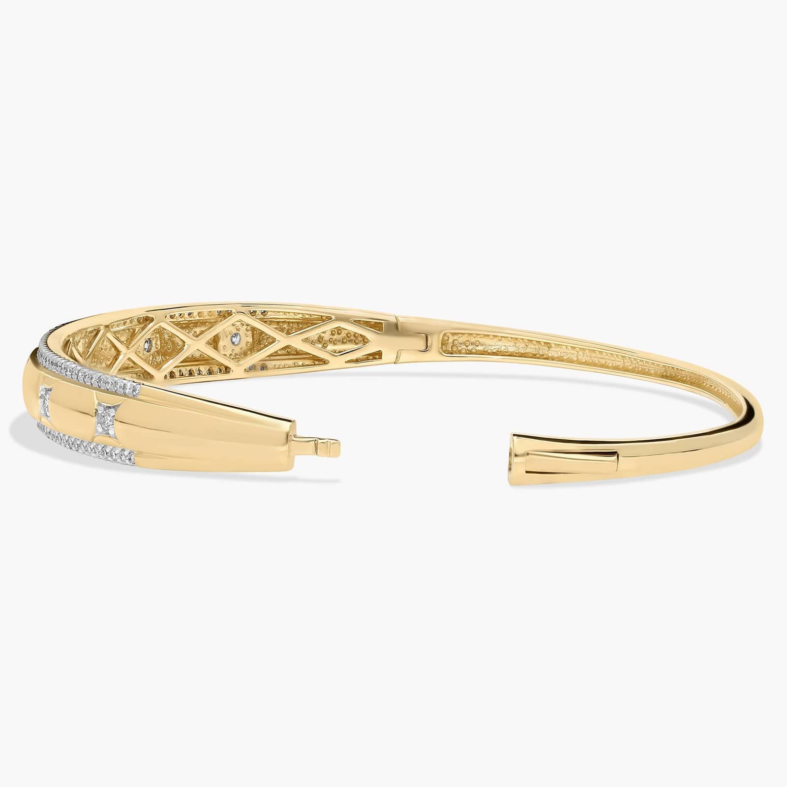 Double Row Diamond Bangle Bracelet in 14K Yellow Gold (3/4 Ct. Tw.) 2