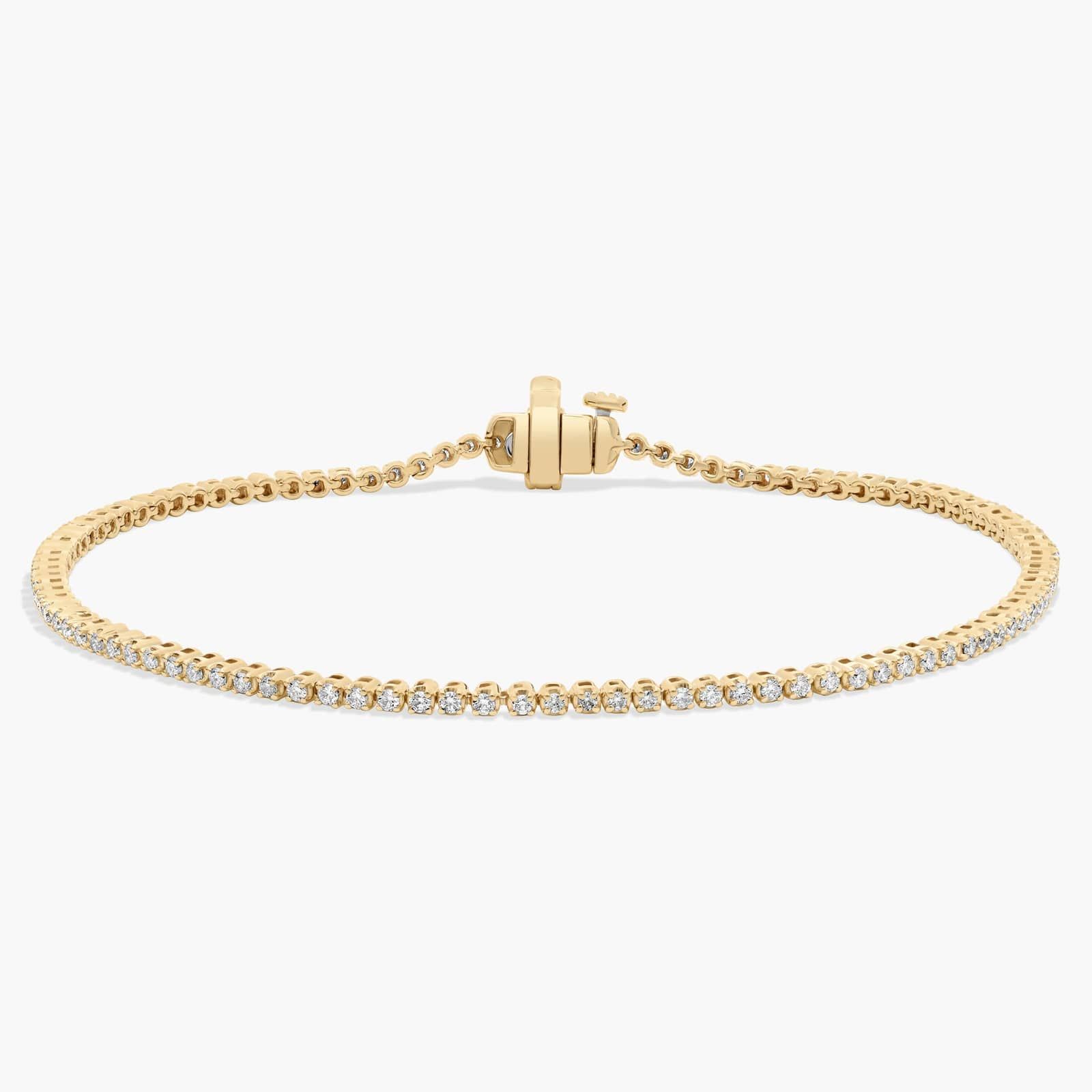 8 " Four Prong Lab-Grown Diamond Tennis Bracelet In 14K Yellow Gold (1 Ct. - F-G / VS2-SI1)