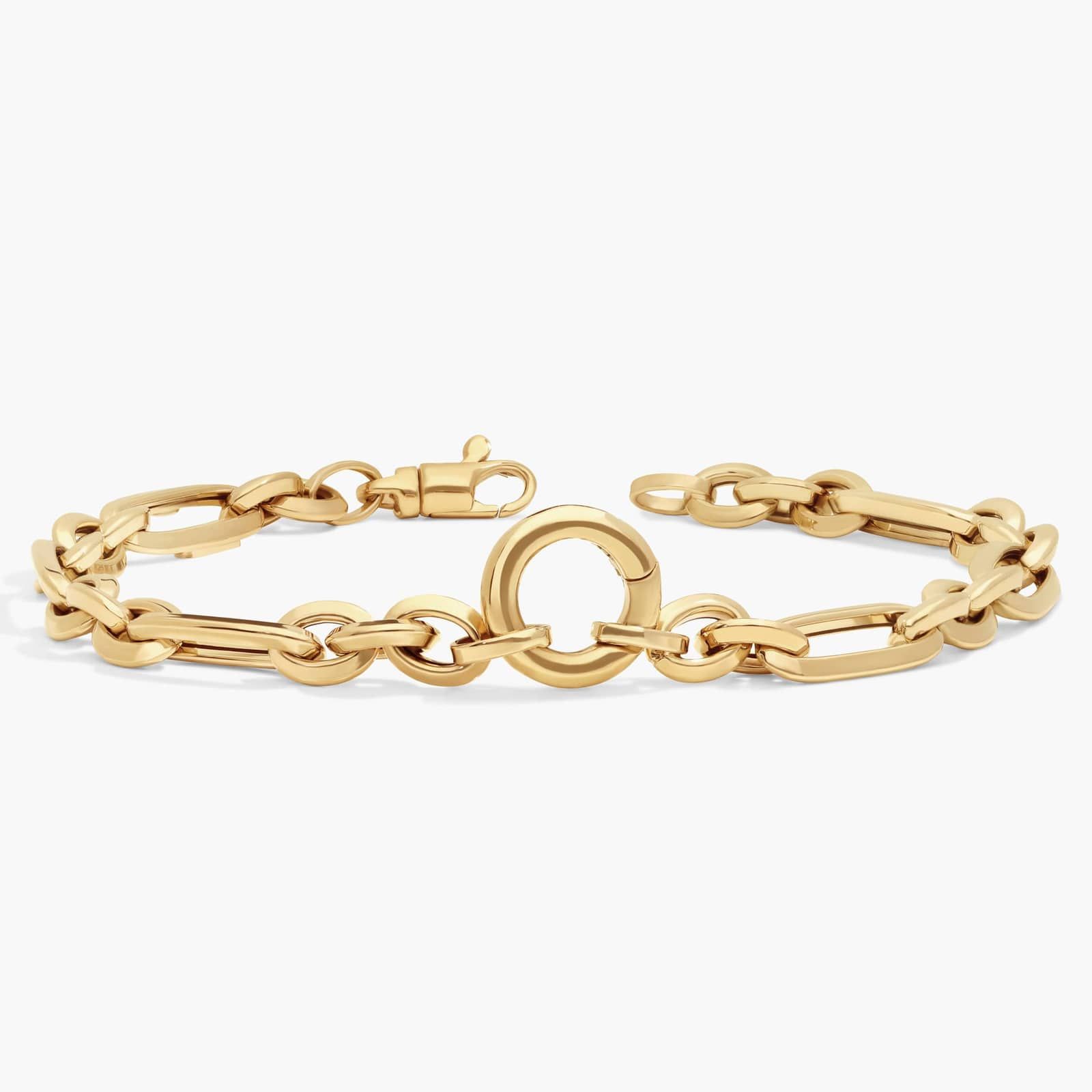 Fancy Link Chain Bracelet in 14K Yellow Gold 2