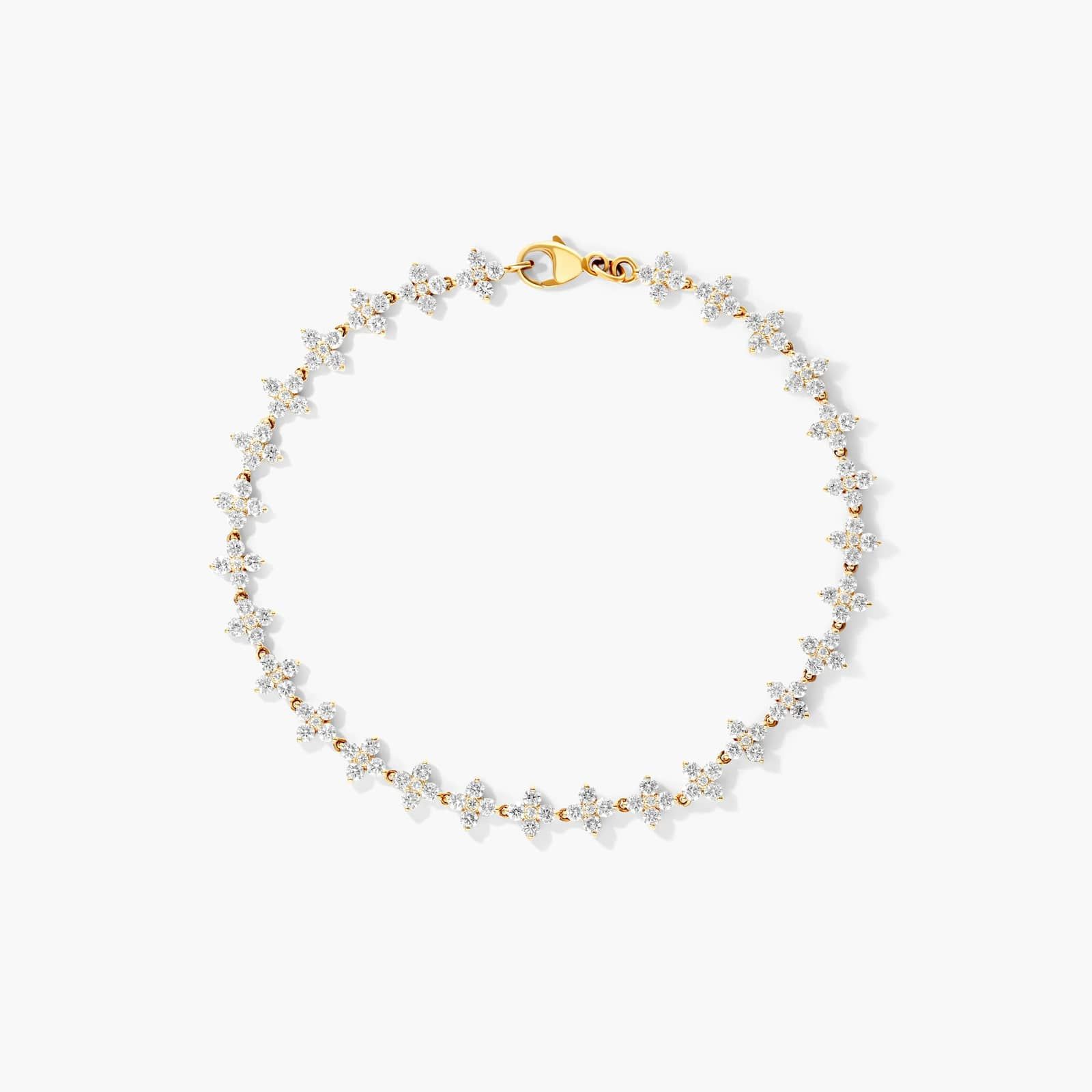 Lab-Grown Diamond Blossom Tennis Bracelet In 14K Yellow Gold By James Allen