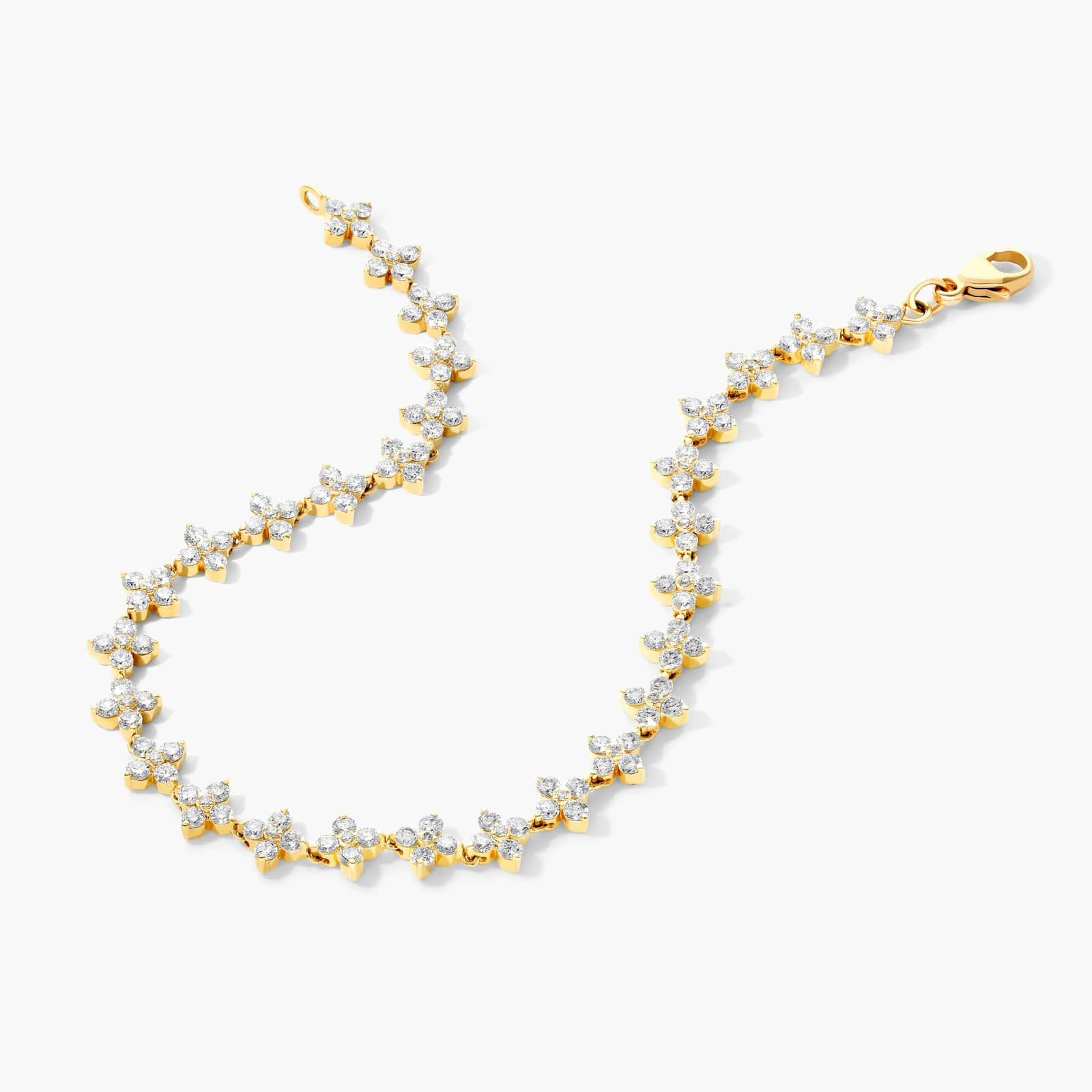 Lab-Grown Diamond Blossom Tennis Bracelet In 14K Yellow Gold By James Allen 2