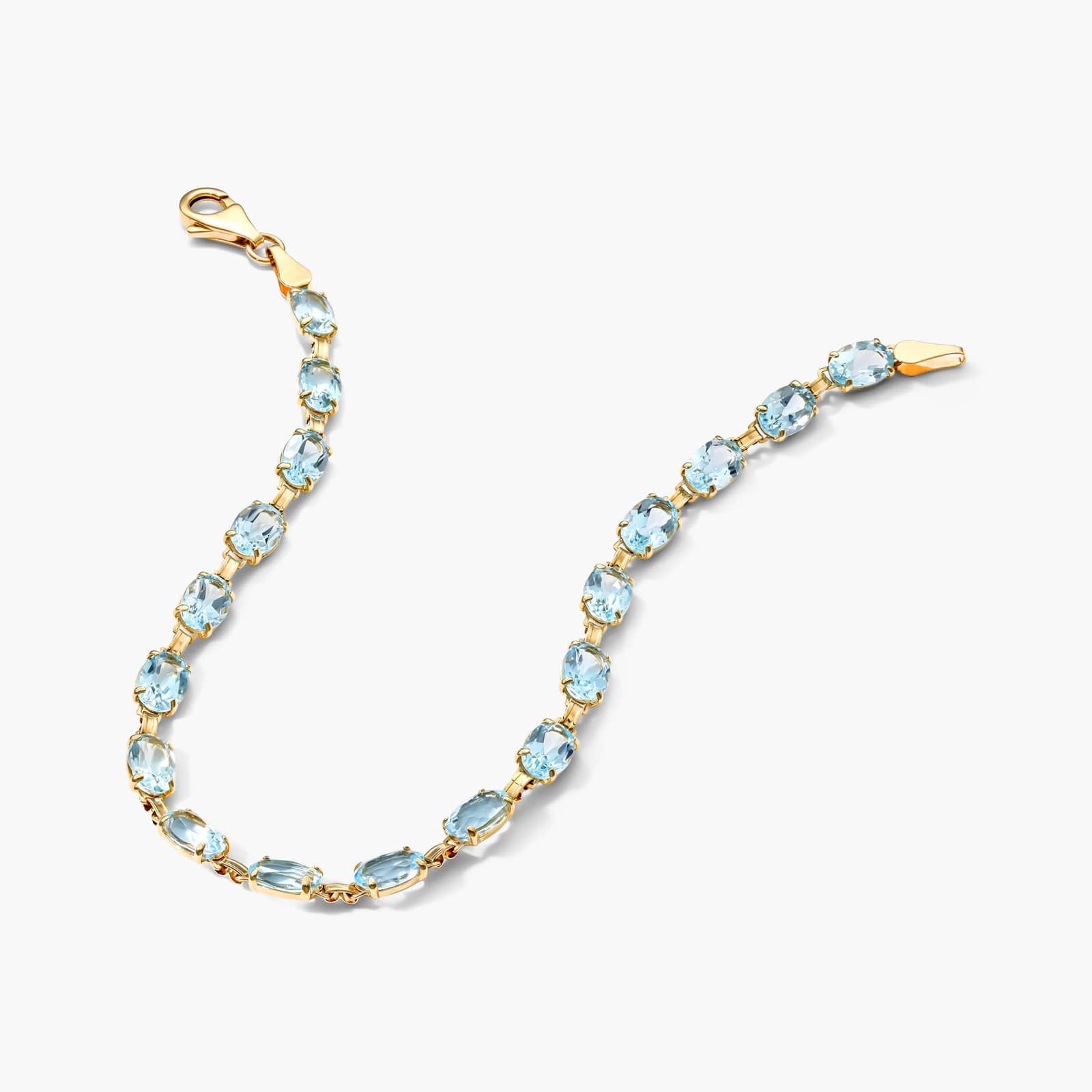 Blue Topaz Line Bracelet In 14K Yellow Gold By James Allen 2