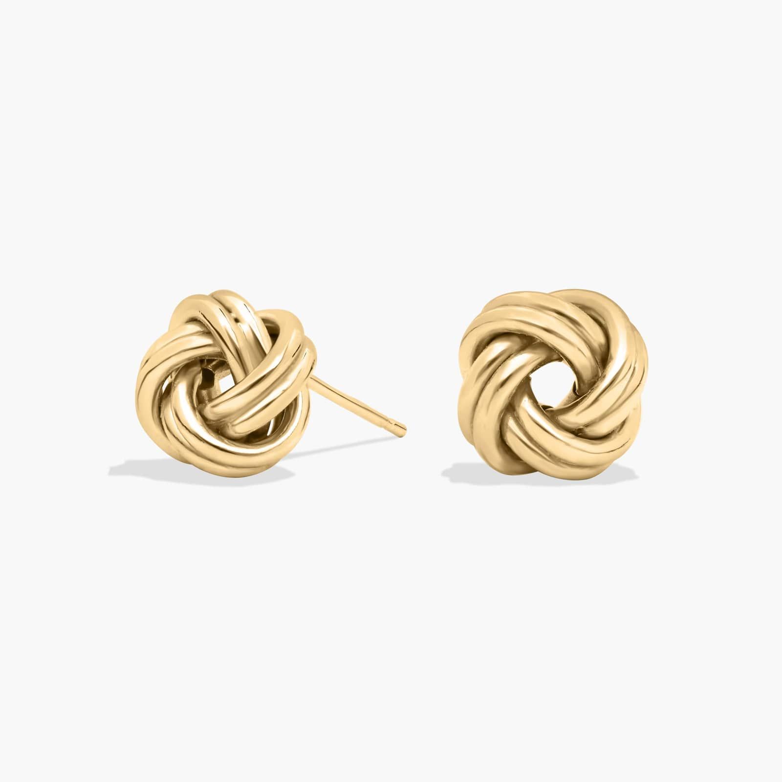Petite Love Knot Earrings in 14k Yellow Gold