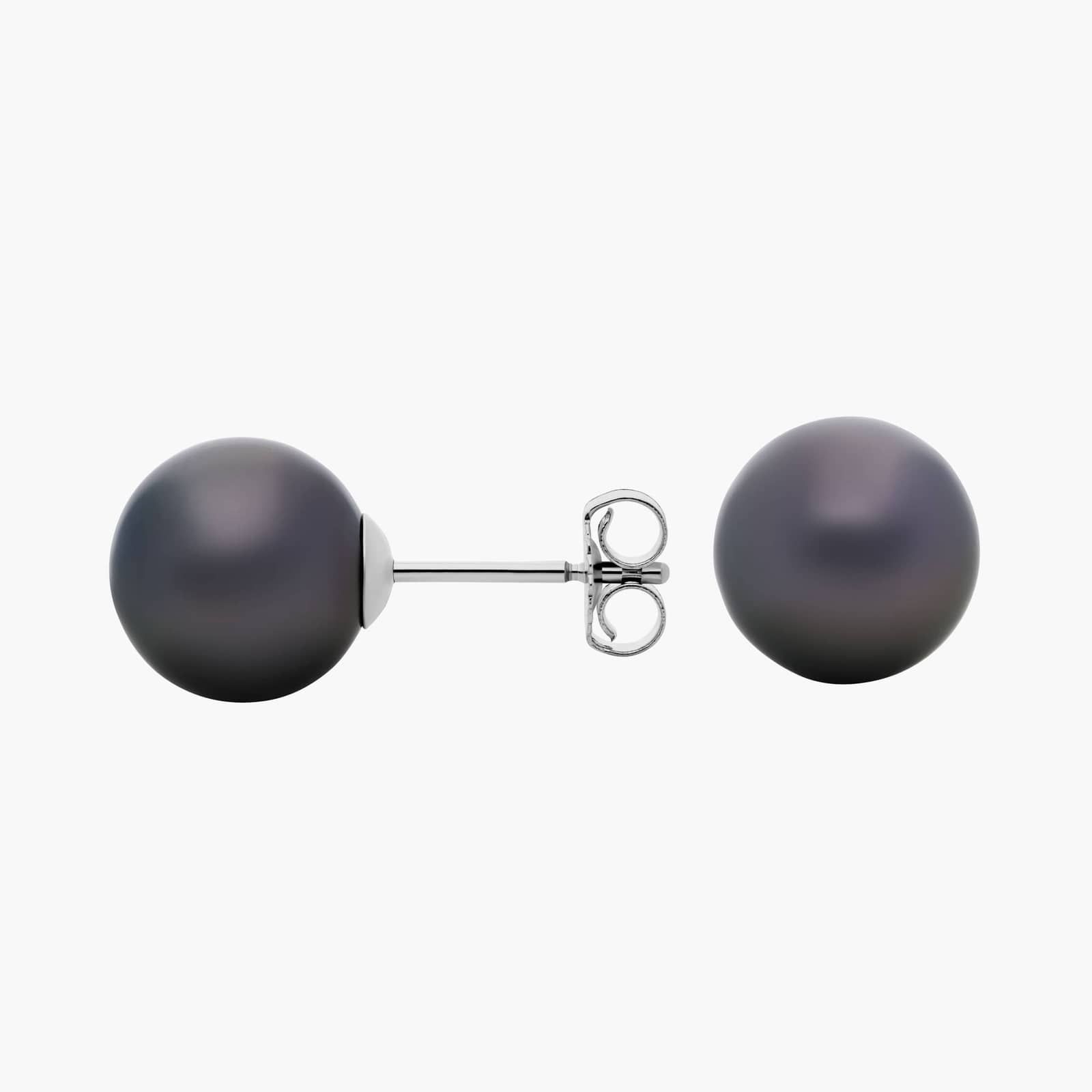 Tahitian Cultured Pearl Stud Earrings in 18k White Gold (9.0-9.5mm) 2