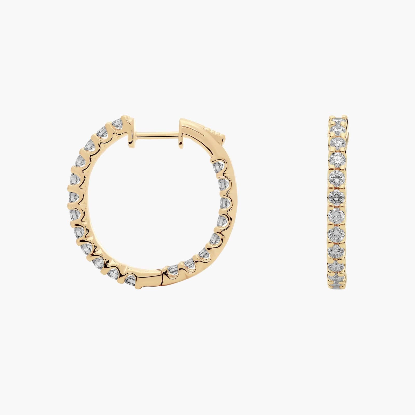 Luna Diamond Eternity Hoop Earrings in 18k Yellow Gold (1 1/2 ct. tw.) 2