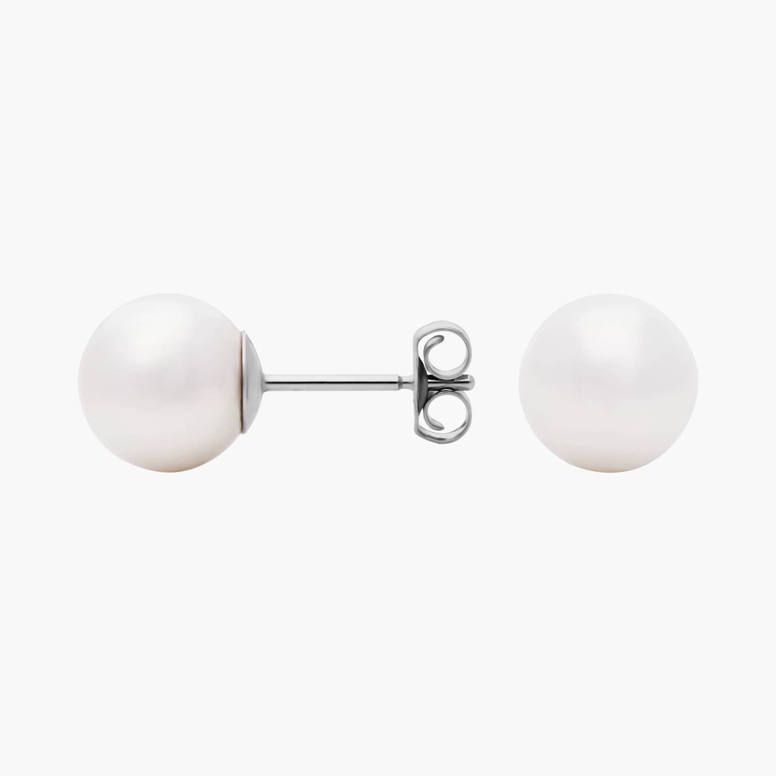 Premier Akoya Cultured Pearl Stud Earrings in 18k White Gold (8.0-8.5mm) 2