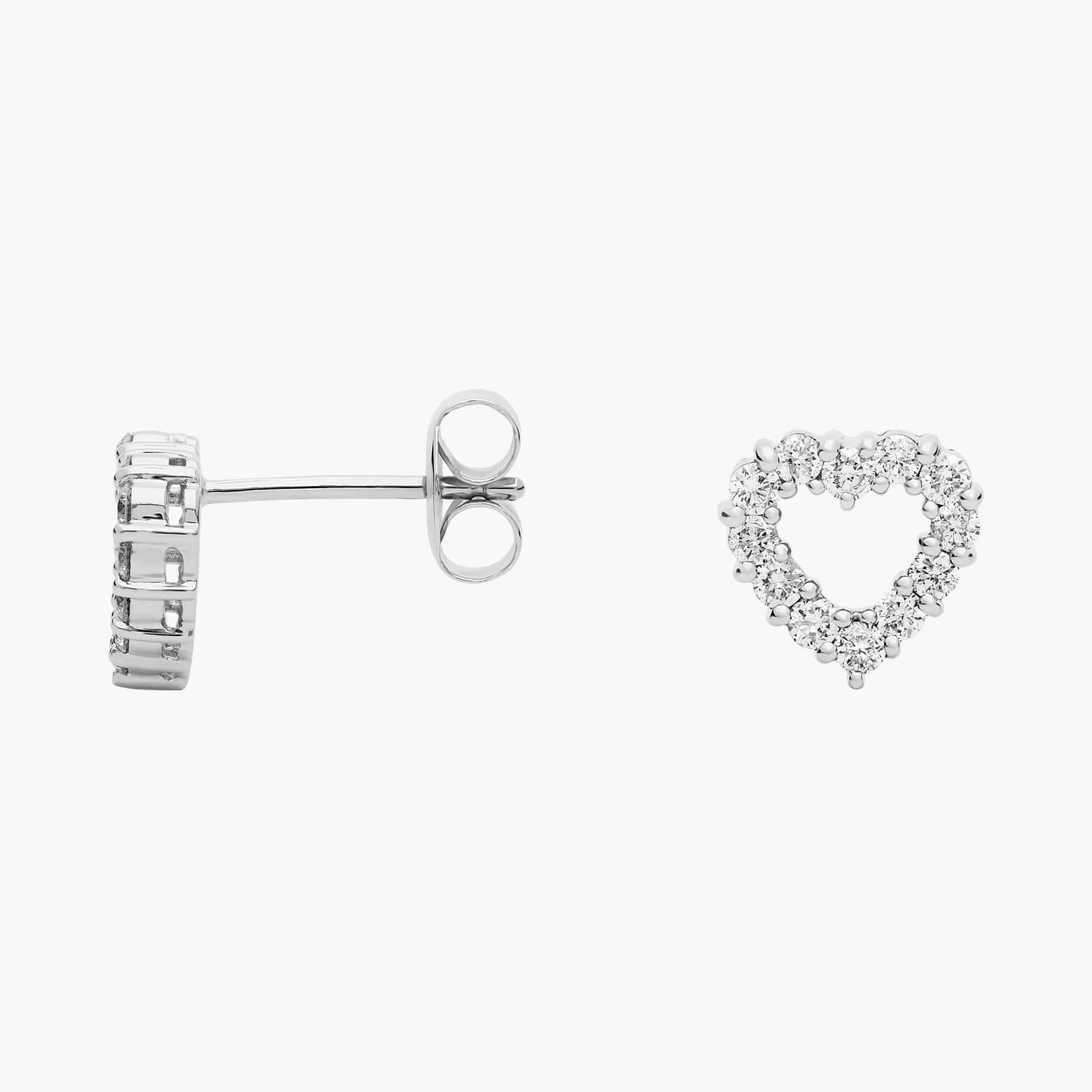 Diamond Heart Earrings in 14k White Gold (1/2 ct. tw.) 2