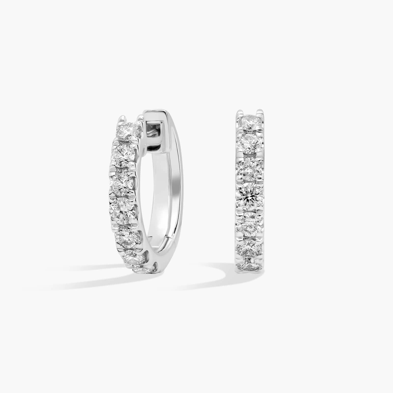 Diamond Huggie Hoop Earrings in 14k White (1/2 ct. tw.)
