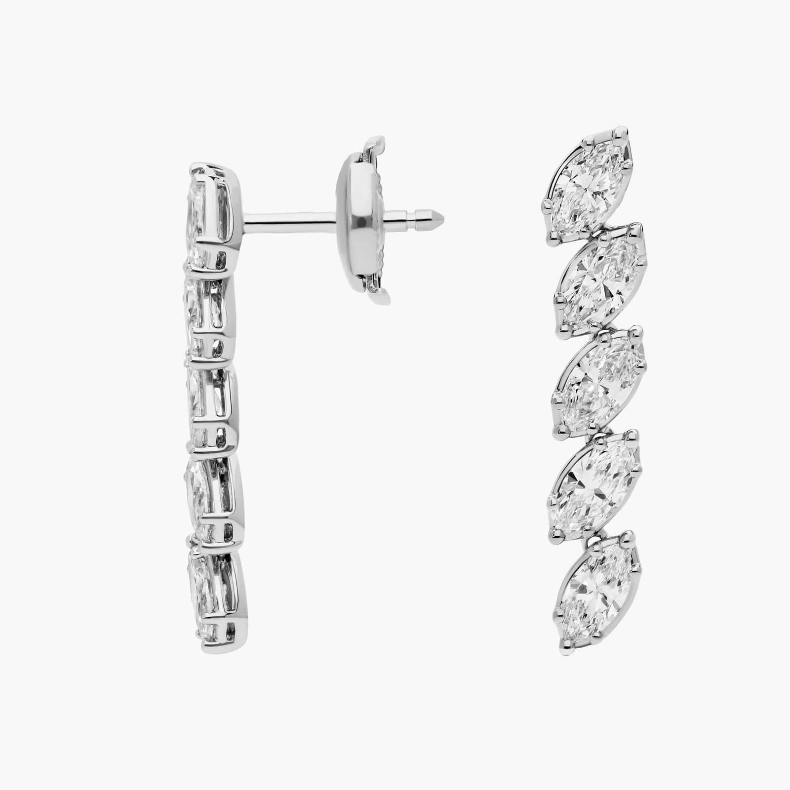 Drop Earrings With 1.70 CTW Marquise Cut Lab-Grown Diamonds In 14K White Gold 2