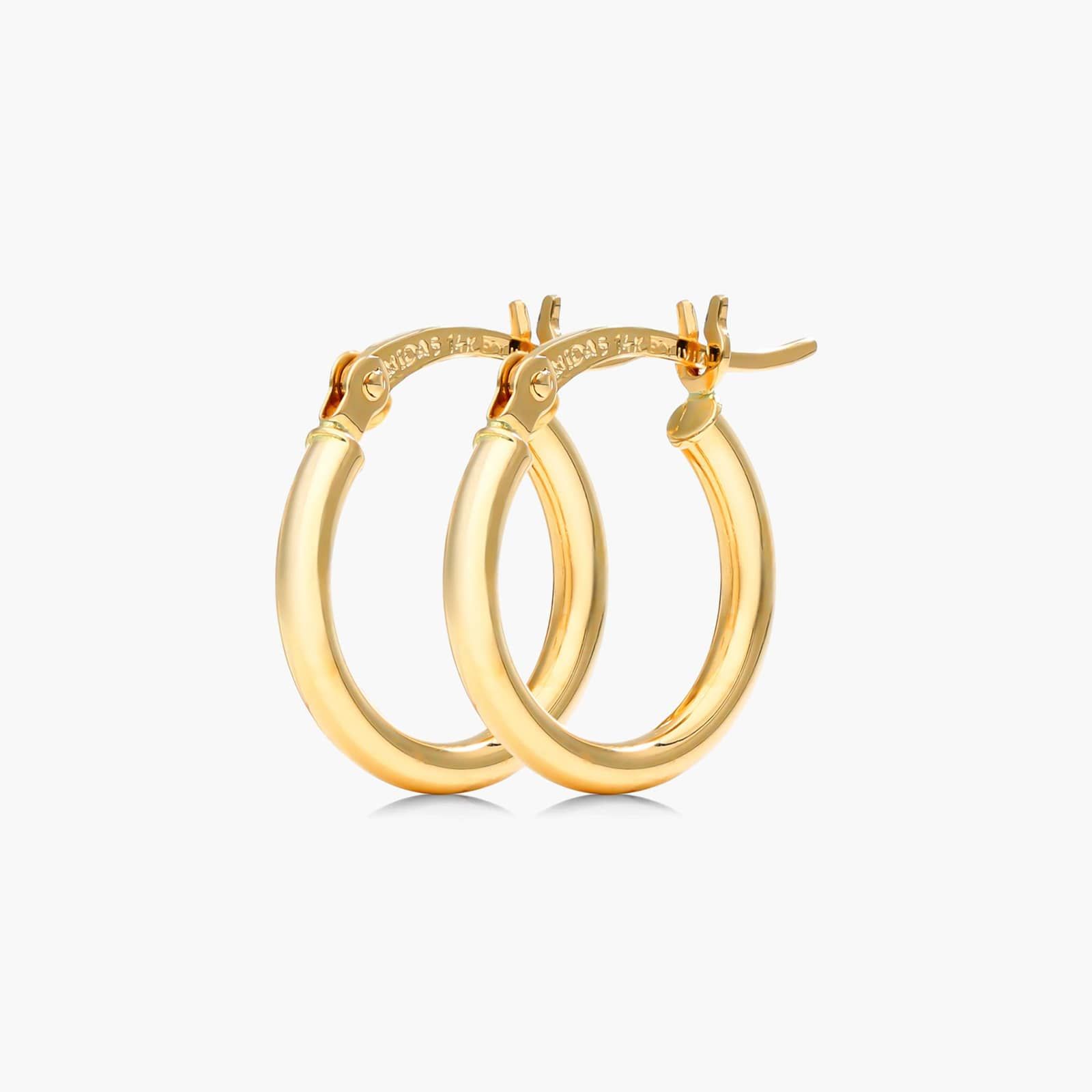 Standard Tube Hoop Earrings In 14K Yellow Gold By James Allen 2