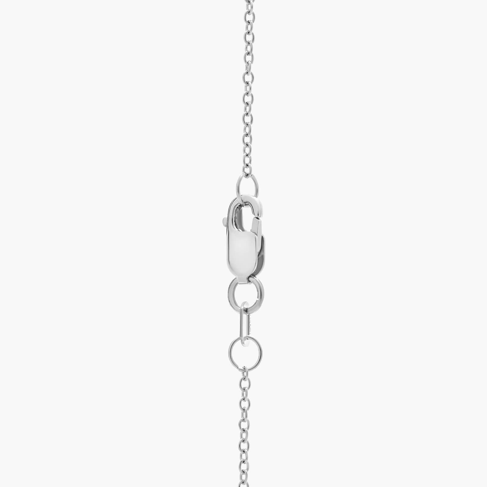 Riviera Pavé Alternating Emerald and Diamond Vertical Bar Pendant in 14k White Gold (1.6mm) 2
