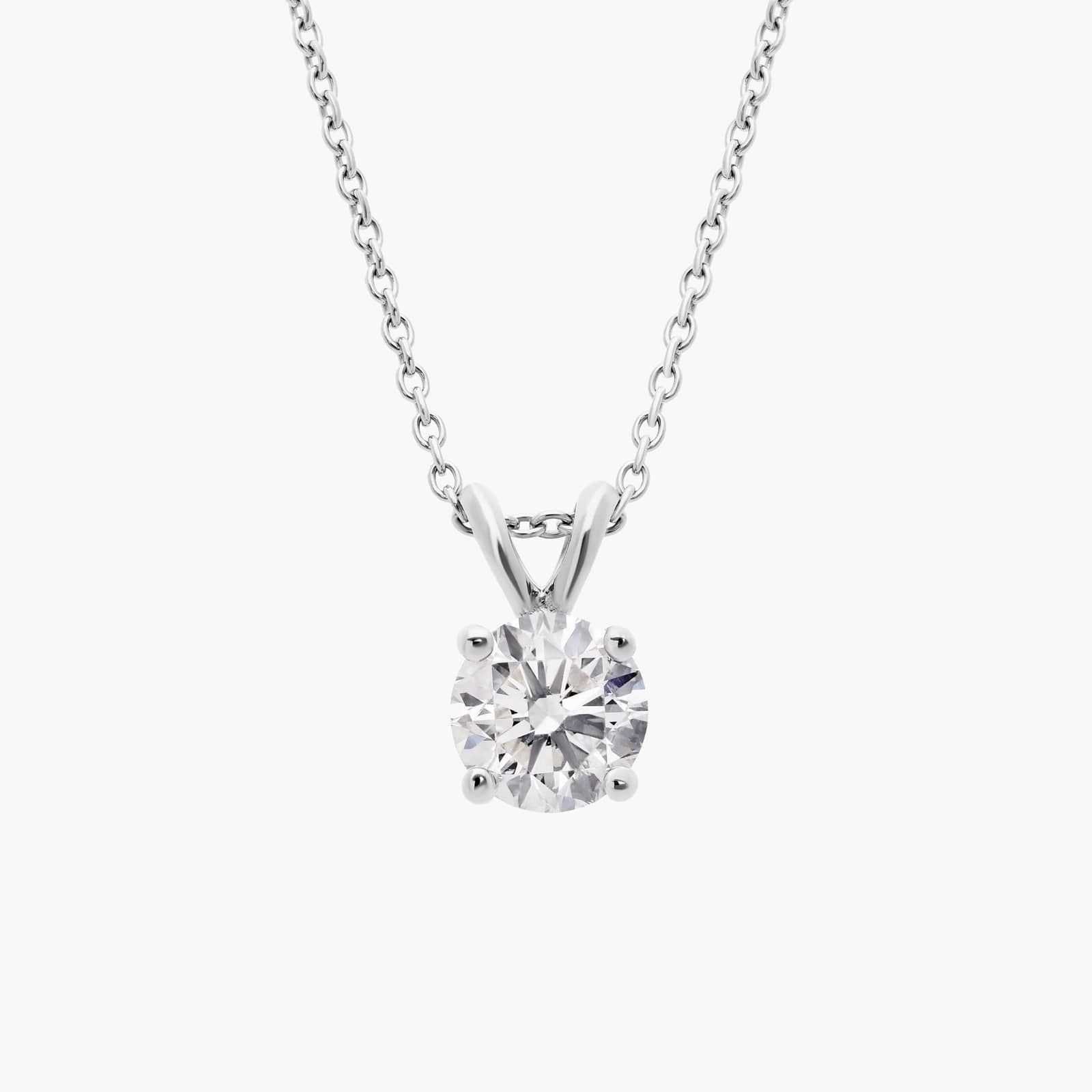 Diamond Solitaire Pendant in 14k White Gold (1 ct. tw.)