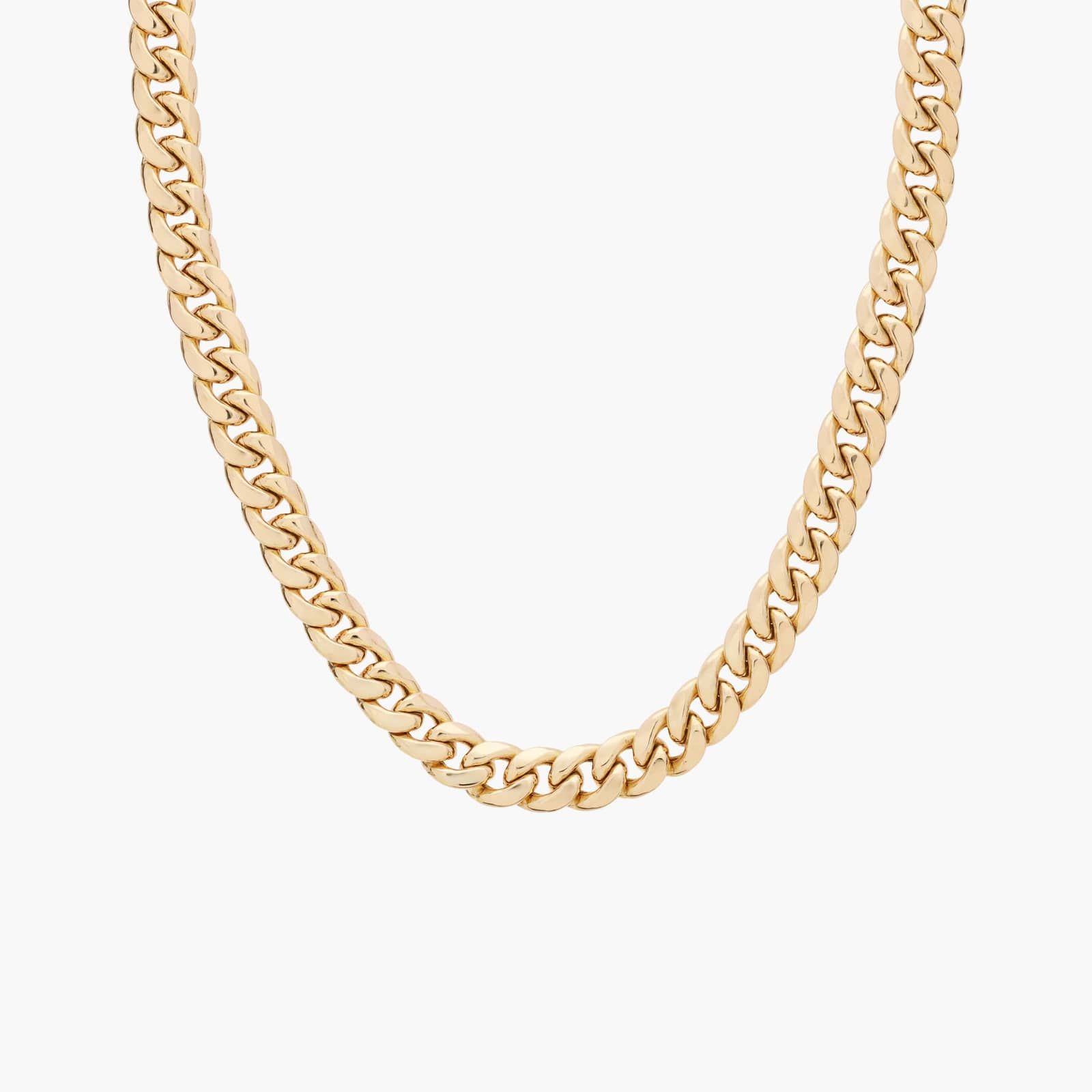 24" Men's Semi-Solid Miami Cuban Chain in 14k Yellow Gold (11 mm)