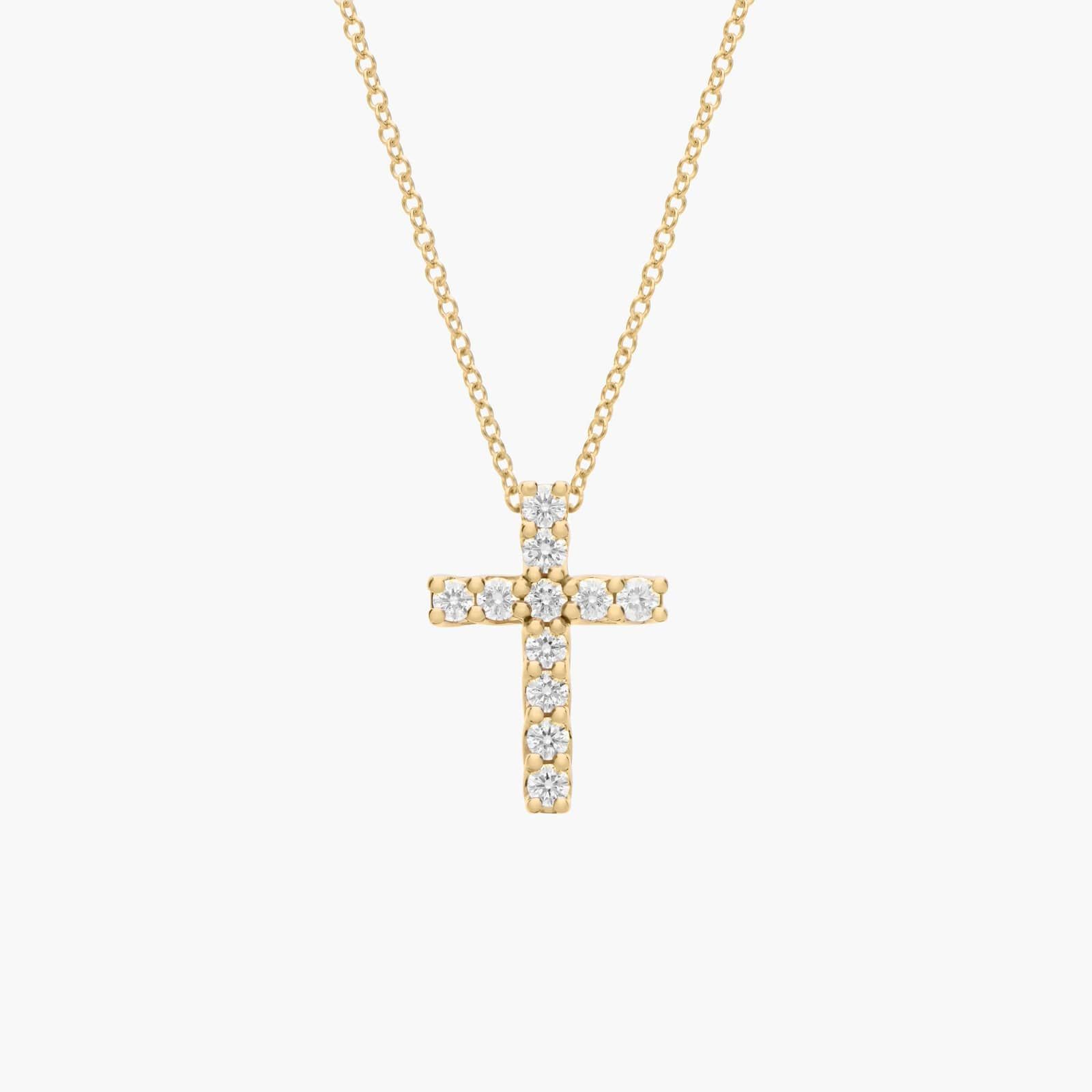 Tessere Cross Pendant in 14k Yellow Gold (1/2 ct. tw.)