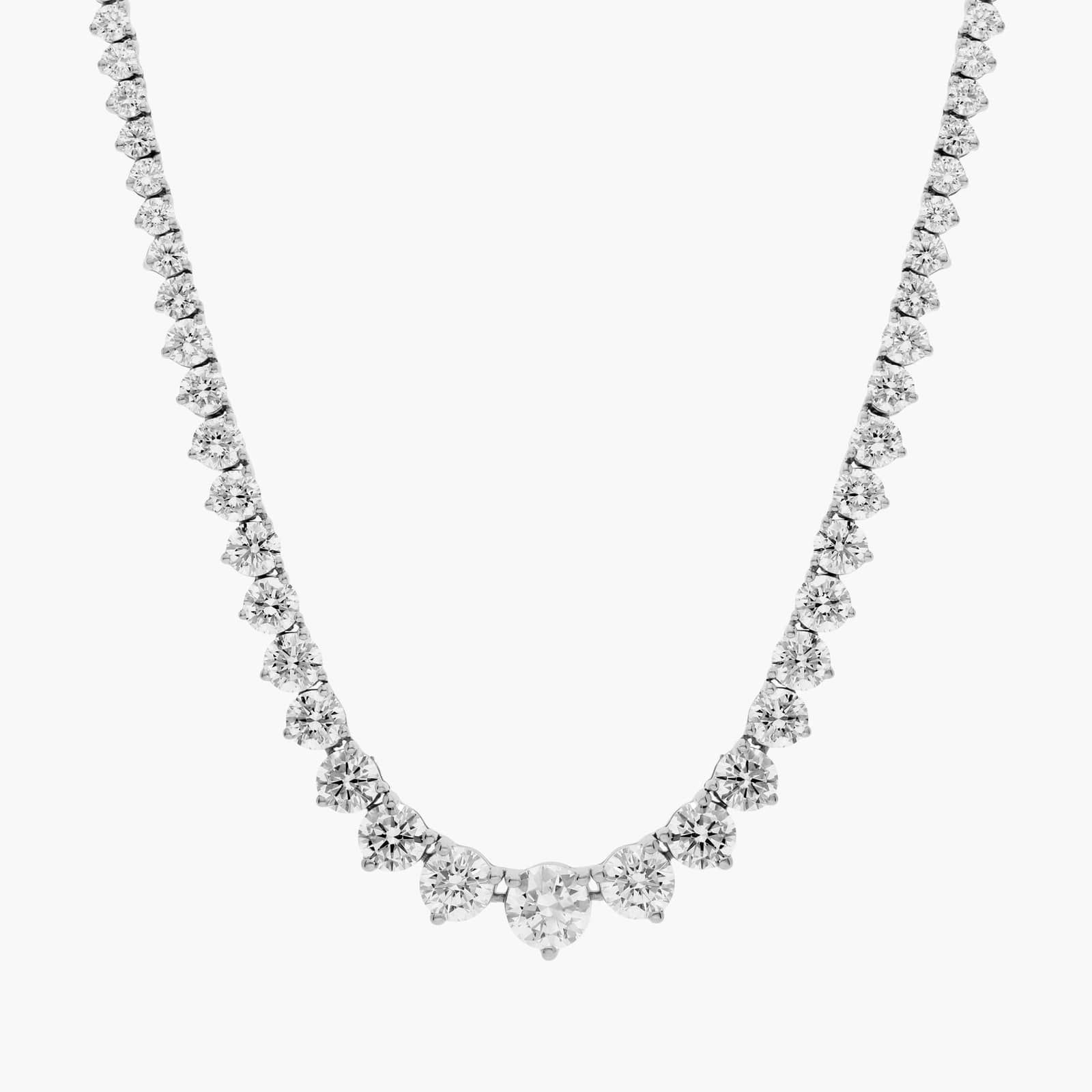 18 " Graduated Lab Grown Diamond Eternity Necklace In 14K White Gold (10 Ct. tw. - F-G / VS2-SI1)