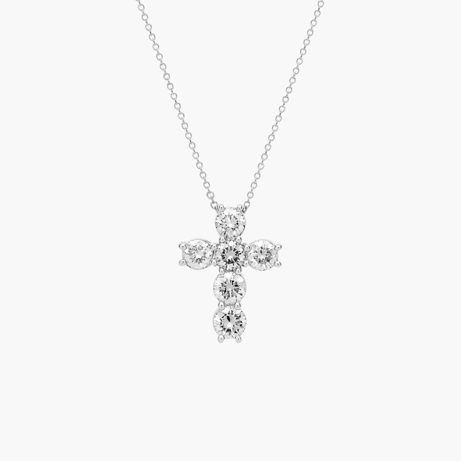 Classic Cross Pendant in 14k White Gold (3 Ct. Tw.)