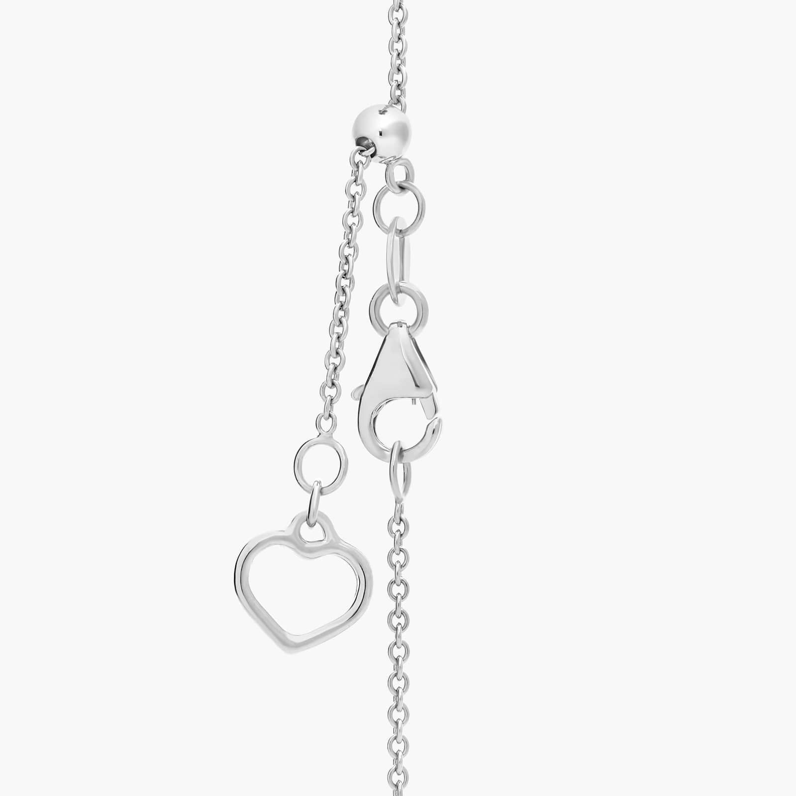 East West Oval Halo Ruby and Diamond Necklace in 18K White Gold (6x4mm) 2