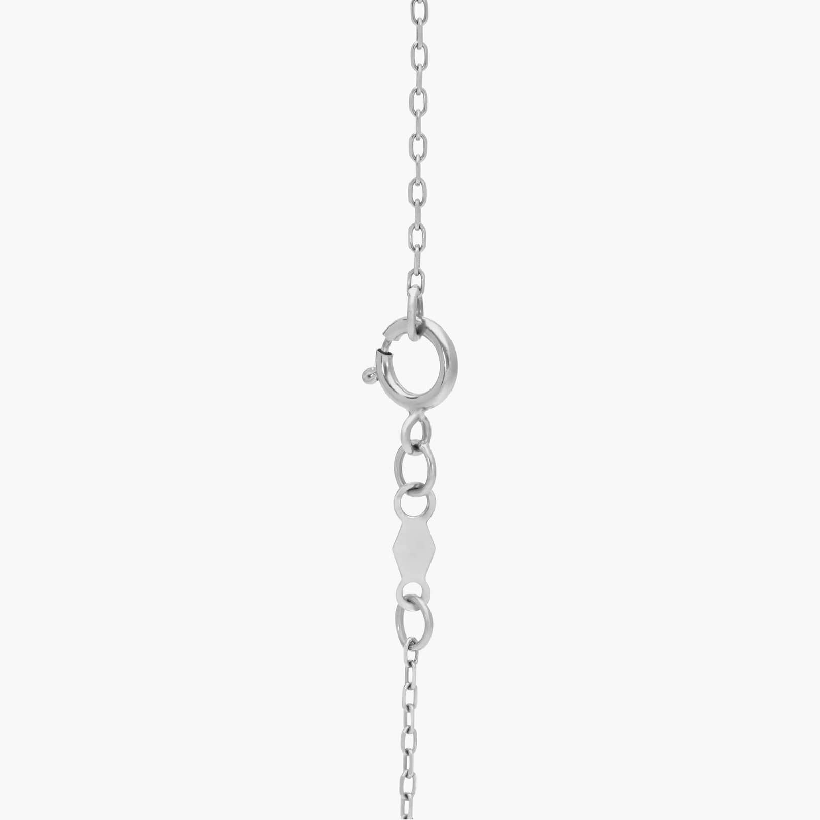 Octagon Pendant Necklace with 0.1 CTW Round Cut Lab-Grown Diamonds in 14K White Gold 2