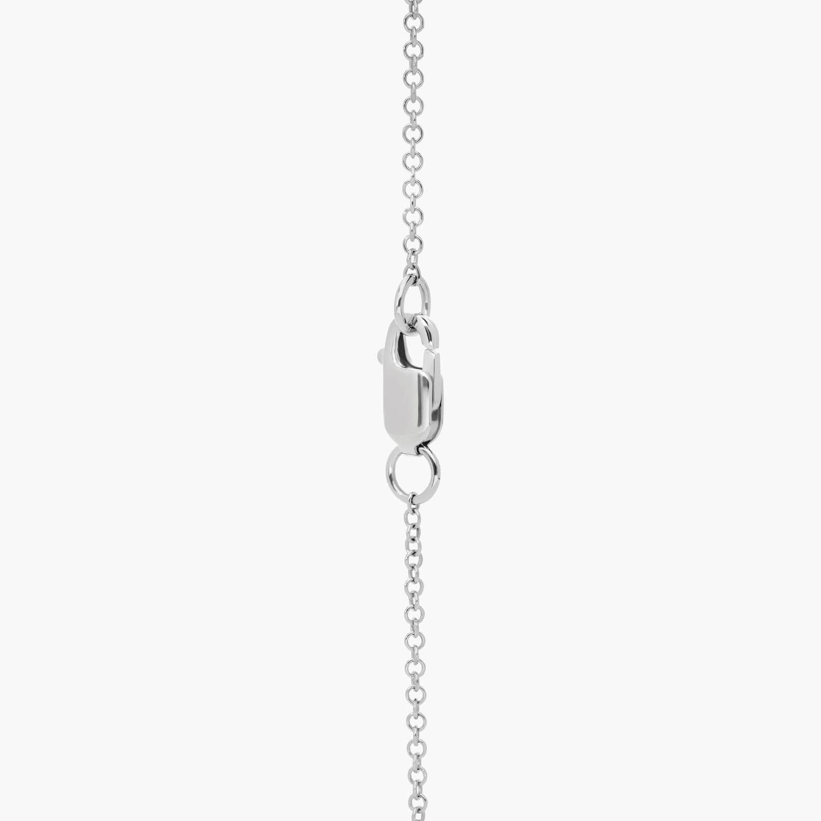 Oval Cut Blue Sapphire and Pavé Diamond Pendant Necklace In 14K White Gold 2