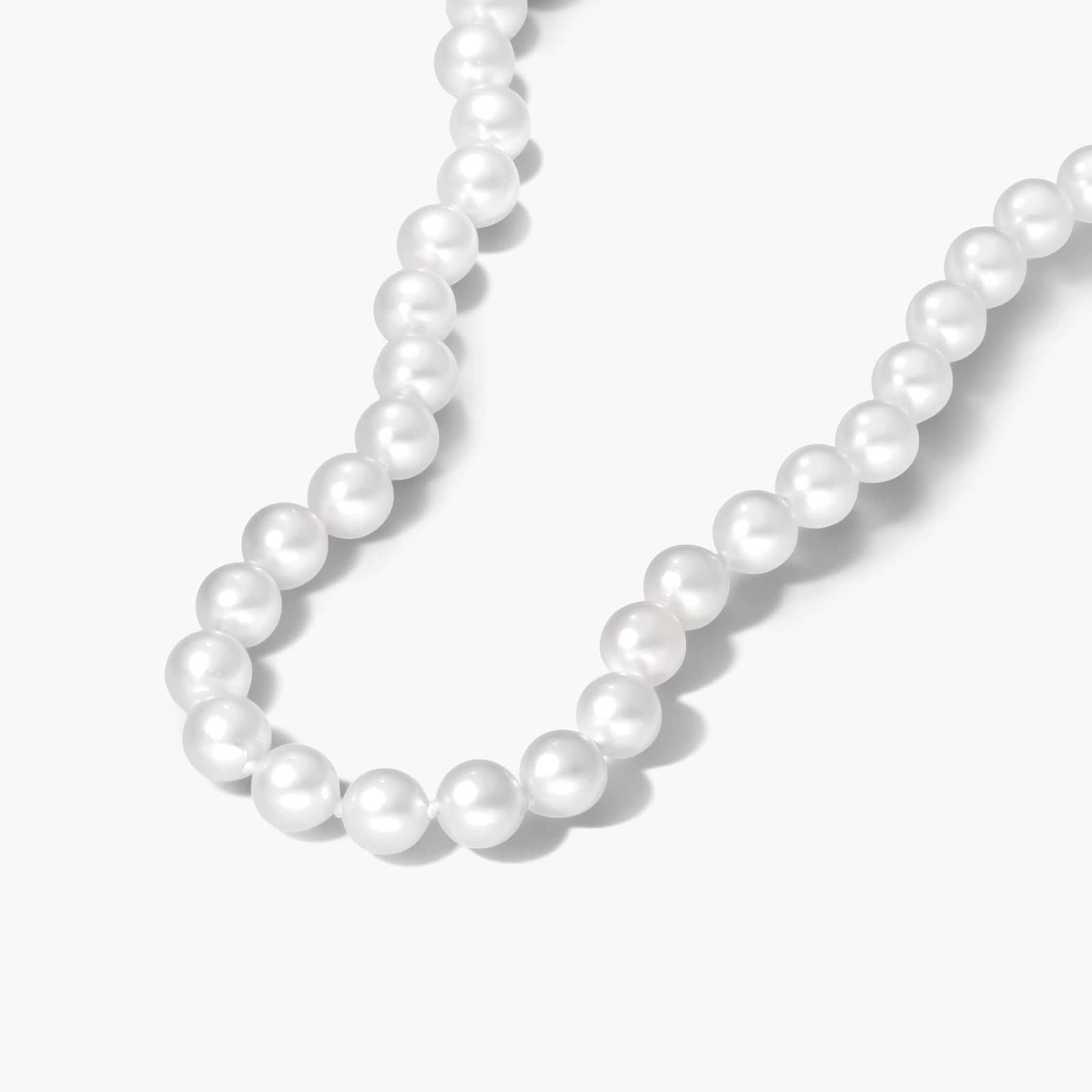 14K Yellow Gold Akoya Cultured Pearl Ball Clasp 16" Necklace (6.50-7.0mm) By James Allen 2