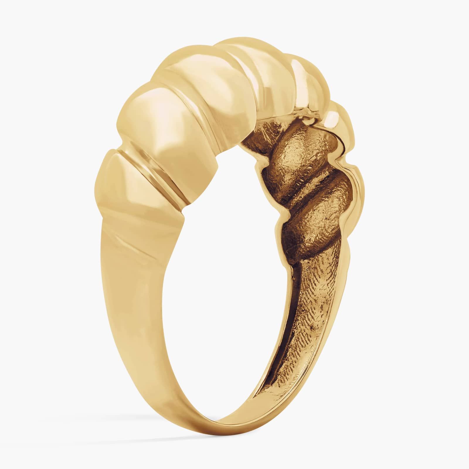 Twisted Dome Ring in 14k Italian Yellow Gold 2