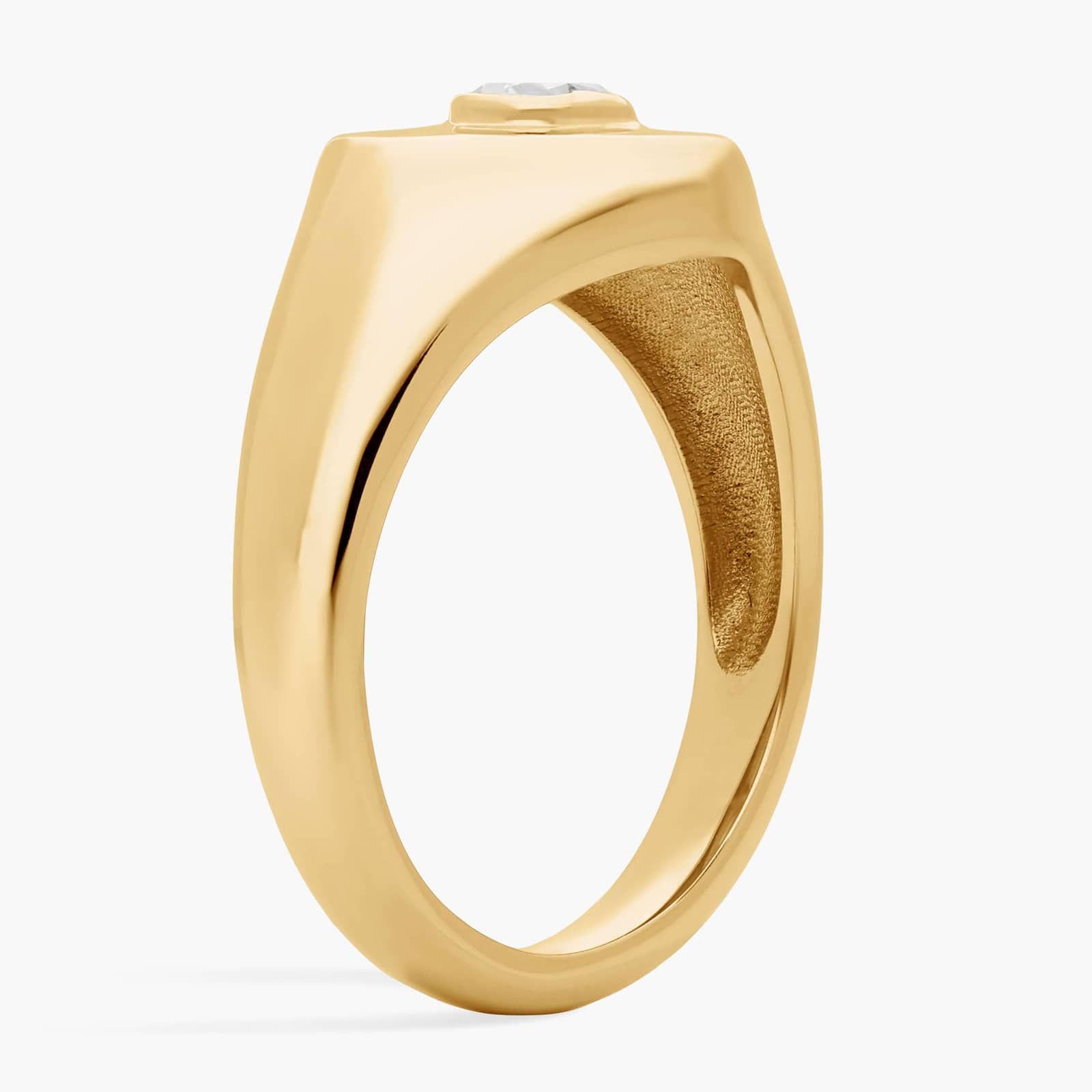 Marquise Diamond Signet Ring in 14k Yellow Gold (1/5 ct. tw.) 2