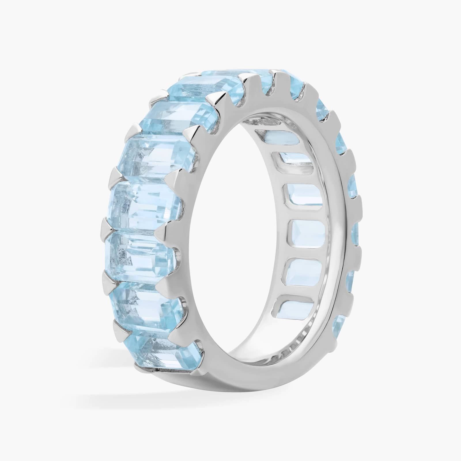 Octagon Sky Blue Topaz Band in Sterling Silver 2