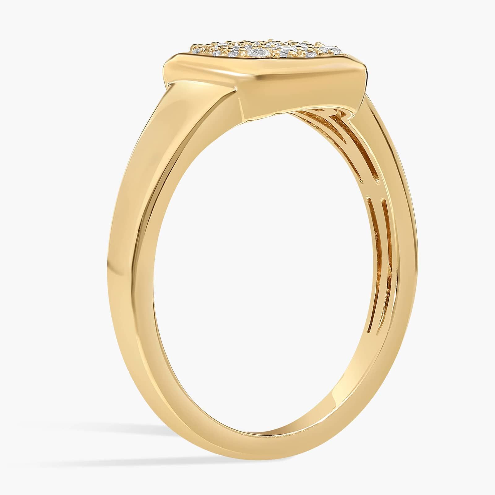 Diamond Cluster Signet Ring in 14K Yellow Gold (1/5 Ct. Tw.) 2