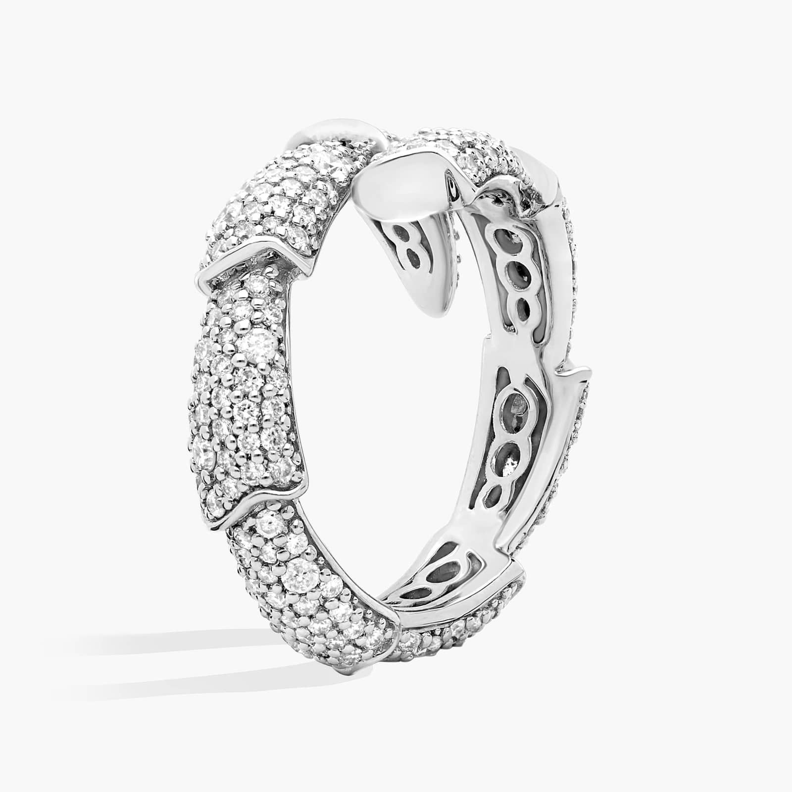 Pave Snake Layered Ring in 14k White Gold (1 1/2 Ct. Tw.) 2