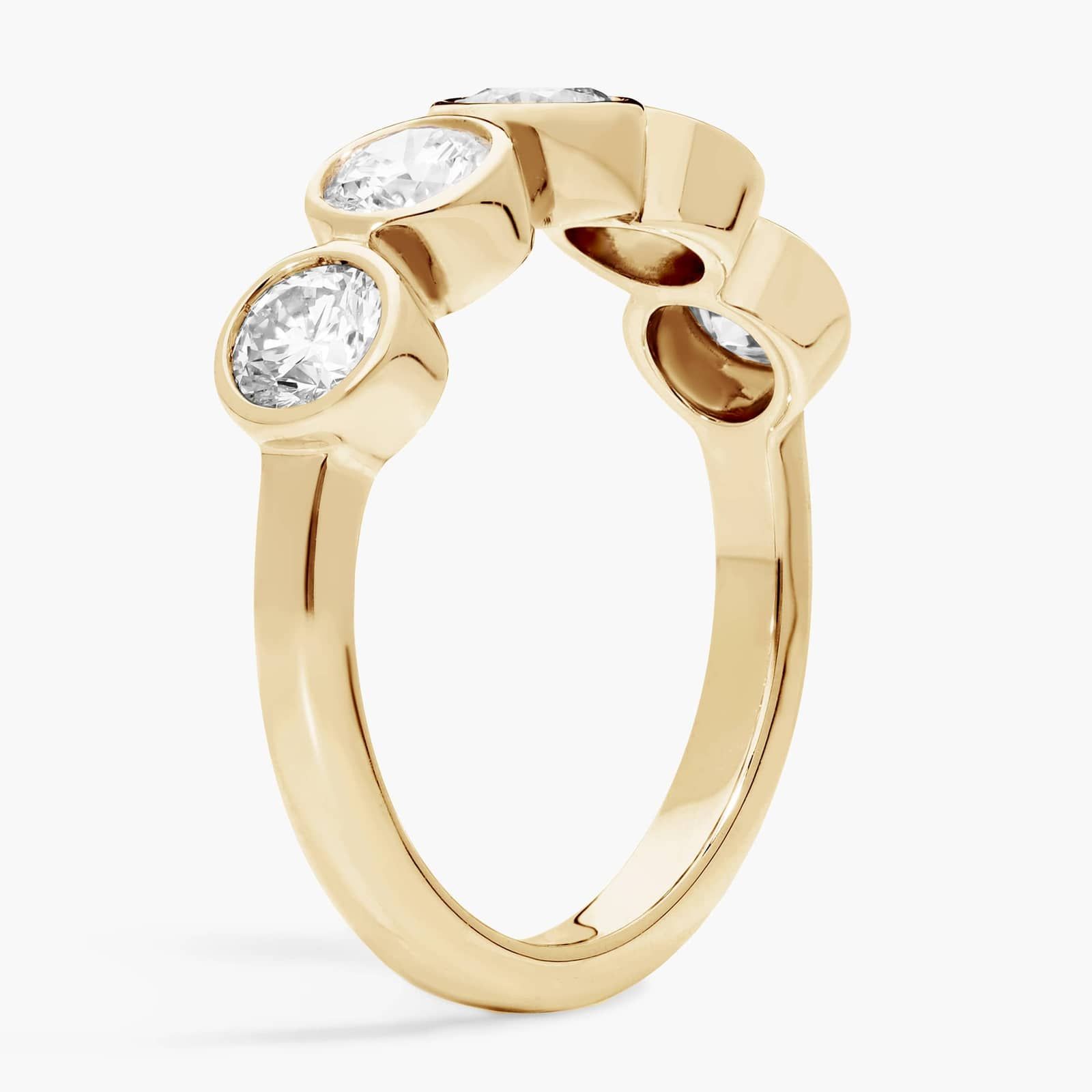 Lab-Grown Diamond Bezel Ring in 14K Yellow Gold 2
