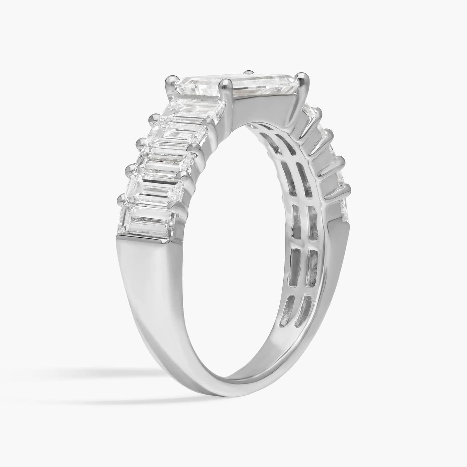 Baguette Cut Lab-Grown Diamond Ring 14K White Gold 2